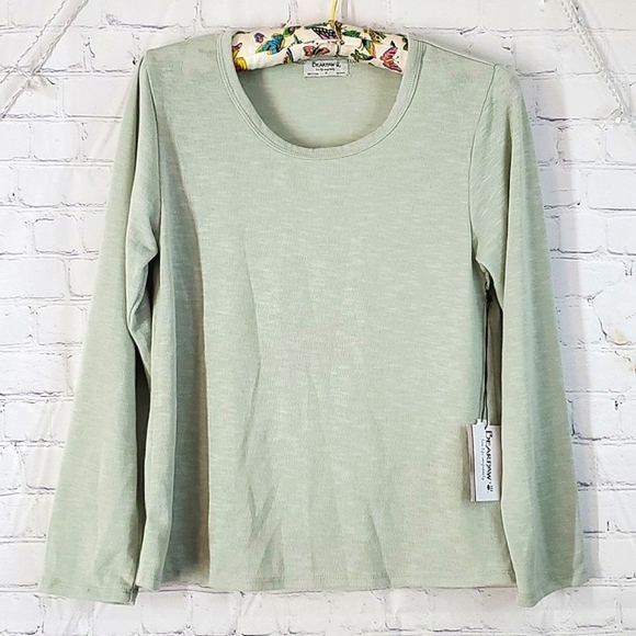 🆕️ NWT Bearpaw Light Green Long Sleeve Loose Fit Shirt Womens Size Medium - Picture 1 of 17
